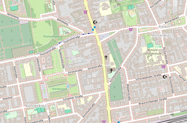 Karte mit dem Standort von Mare Verkehrsbildung an der Karl-Marx-Straße 198, 12055 Berlin-Neukölln
